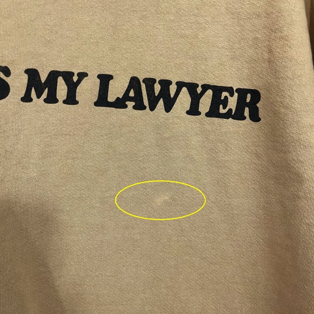 Talentless Kim Is My Lawyer Tan Crewneck Sweatshirt - Unisex Size Small - Picture 6 of 7